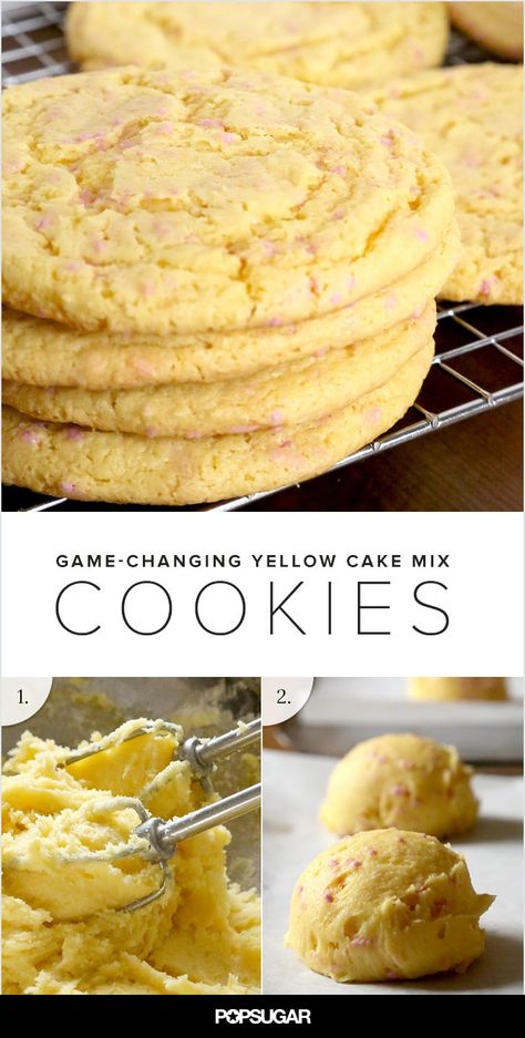 Yellow Cake Mix Cookies, Different Types Of Cookies, Baking Chart, Best Cake Mix, Cake Mix Cookie Bars, Types Of Cookies, Cake Batter Cookies, Cake Mix Cookie, Cake Mix Cookie Recipes