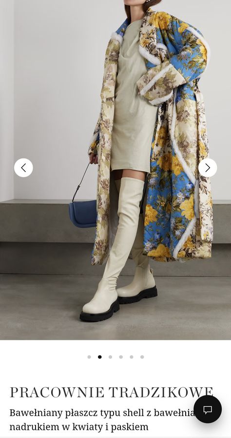 Mixing Prints Fashion, Leather Dress Outfit, Floral Coat, Autumn 2022, Luxury Women Fashion, Floral Fashion, Coat Design, Tiny Flowers, Sweater Design