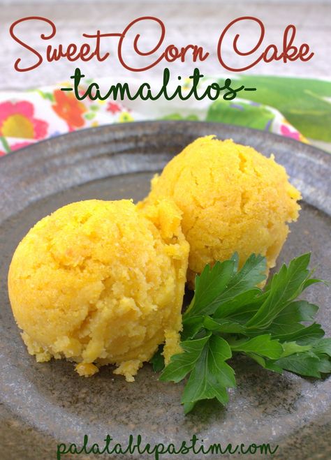 Sweet Corn Cake (Tamalitos) #HolidaySideDishes – Palatable Pastime Palatable Pastime Corn Meal Recipes Dessert, Sweet Mexican Corn Cake, Sweet Corn Appetizer, Sweet Corn Cake Recipe, Mexican Corn Cake, Bread Side Dish, Tomalito Recipe, Sweet Corn Cake, Wednesday Dinner