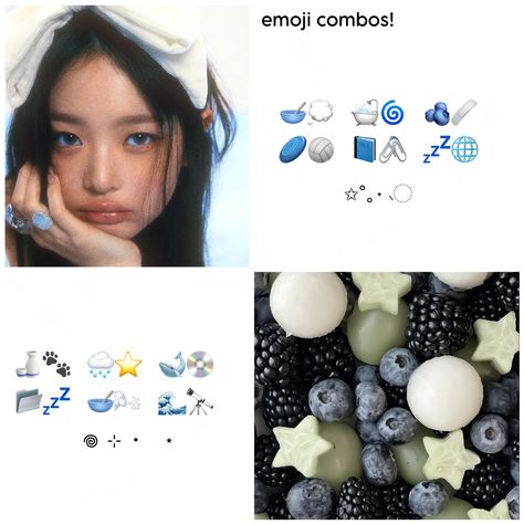 Acubi Emoji Combo, Kpop Emoji Combos, Blue Username Ideas, Space Emoji Combo, Blue Aesthetic Emoji Combo, Y2k Emoji Combinations, Blue Emojis Aesthetic, Sea Emoji Combos, Blue Emoji Combos