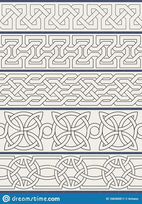 Islamic Border Design, Knotwork Border, Knot Drawing, Celtic Knot Drawing, Tooling Patterns, Islamic Patterns, Celtic Patterns, Wood Carving Designs, Celtic Knotwork