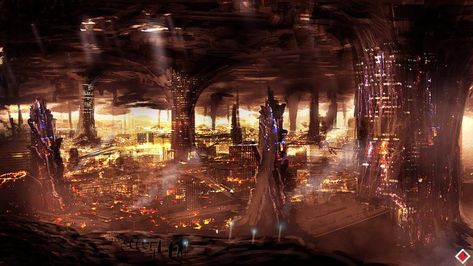 Awesome Underground Cities – A Steampunk Opera (The Dolls Of New Albion) Underground City, Edward Snowden, Underground Cities, Fantasy City, Futuristic City, Future City, Fantasy Concept Art, City Design, Art Pages