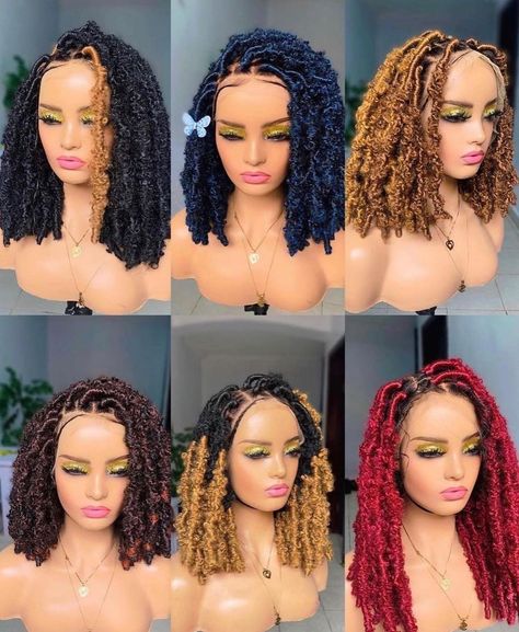 WhatsApp 08066082557 or Instagram:_maudleen_to order urs 🦋in Wholesale and retail prices.. available in a variety bof lengths,sizes and color Short Faux Locs, Goddess Locks, Faux Locks, Butterfly Locs, Wig Caps, Braids Wig, Faux Locs, Wigs For Black Women, Full Lace Wig