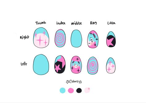 Miku Nail Art, Hatsune Miku Nails Ideas, Nail Doodles Art Designs, Hatsune Miku Nails, Miku Nails, Uwu Nails, Anime Nails Designs, Trends Nails, Band Nails