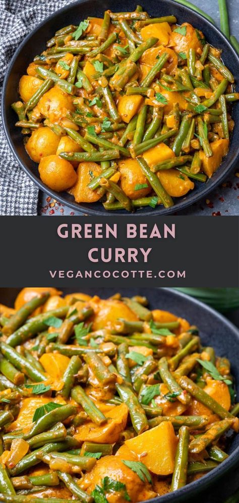 Vegan Green Bean Recipes, Indian Beans Recipe, Kosher Rules, Green Bean Curry, Fresh Green Bean Recipes, Thermal Cooking, Vegetable Curry Recipes, Bean Curry, Veggie Main Dishes