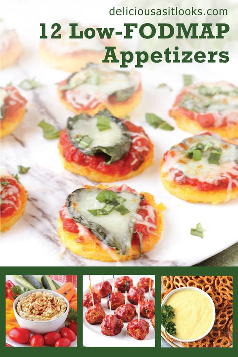 12 Low FODMAP Appetizer Recipes Easy Low Fodmap Appetizers, Low Fiber Appetizers, Low Fodmap Holiday Appetizers, Low Fodmap Appetizer Recipes, Fodmap Appetizers Parties, Low Fodmap Superbowl Snacks, Low Fodmap Dip Recipes, Low Fodmap Picnic Food, Low Fodmap Appetizers Parties