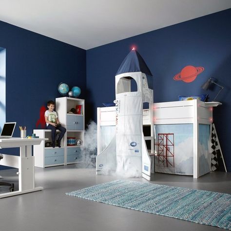 Discovery Space Rocket Bed by Lifetime #bed, #children, #rocket Rocket Bed, Childrens Cabin Beds, Kids Bed Design, Space Themed Bedroom, Don Pedro, Space Themed Room, Cabin Bed, Space Bedding, Kids Bedroom Designs