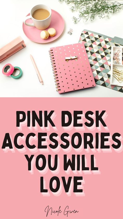 pink desk decor Girly Desk Ideas, Blush Pink Home Office, Pink Home Office Decor, Pink Cubicle Decor, Pink Office Aesthetic, Pink Home Office Ideas, Cute Pink Desk, Pink Office Ideas, Pink And White Office