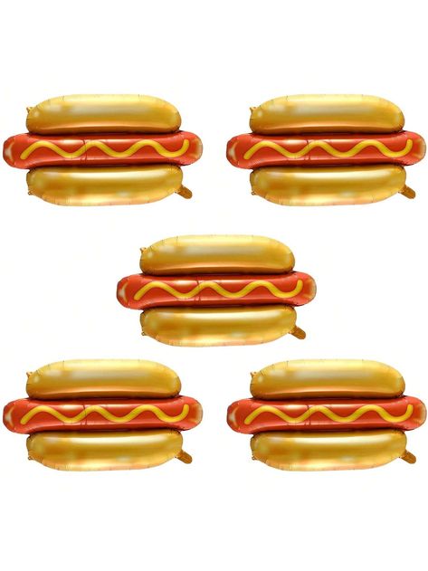 5 Packs Hot Dog Shaped Aluminum Foil Balloons Novelty Food-Themed Decor For Parties, BBQs & CarnivalsI discovered amazing products on SHEIN.com, come check them out! Barbecue Party Decorations, Bbq Decorations, Hot Dog Party, Bbq Party Decorations, Party Ballons, Burger Party, Picnic Snacks, Carnival Decorations, Birthday Bbq