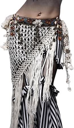 MOMOJIA Belts,Fringed Belly Dance Waist Wrap Belt for Stage Performances Hip Scarf Waist Decorative Accessories Belly Dance Costume White Waist Scarf, Hip Scarf, Dance Women, Hip Scarves, Belly Dance Costume, Wrap Belt, Belly Dance Costumes, Dance Costume, Belly Dance