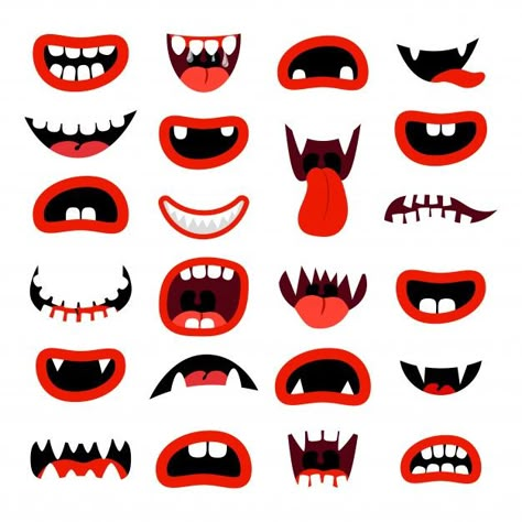 Cute monsters mouth set red cartoon mout... | Premium Vector #Freepik #vector #halloween #character #cartoon #red Draw Monster, Mouth Clipart, Cartoon Mouths, Drawing Mouth, Monster Mouth, Red Cartoon, Mouth Drawing, Monster Drawing, Monster Face