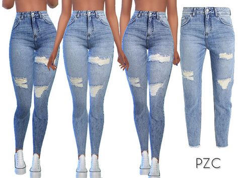 Sims Jeans, The Sims 4 Jeans, Louis Vuitton Taschen, Clothes Cc, Die Sims 4, Sims 4 Cc Kids Clothing, Ripped Denim Jeans, The Sims 4 Pc, Sims 4 Download