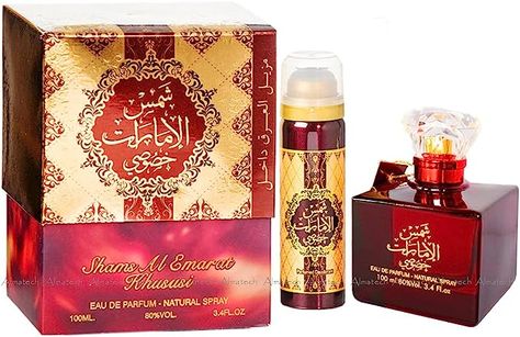 Fragrance notes: fruity musk with vanilla, rose, amber and sandalwood Luxurious Spray Perfume + Deodorant halal fragrance - muslim friendly Ard Al Zaafaran, Sandalwood Fragrance, Sweet Perfume, Warm Fragrance, Perfume Set, Vanilla Fragrance, Perfume Atomizer, Unisex Perfume, Fragrance Set