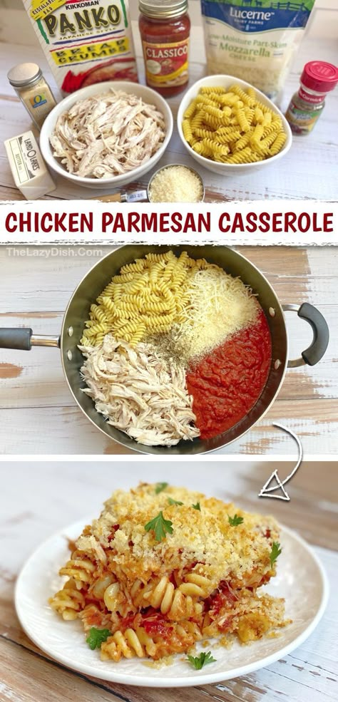 Cheap Dinner Large Family, Dinner For Large Family, Chicken Parmesan Casserole With Pasta, Cheap Meals For Large Families, Casserole With Pasta, Parmesan Dinner, Parmesan Casserole, Easy Dinner Casseroles, Chicken Parmesan Casserole