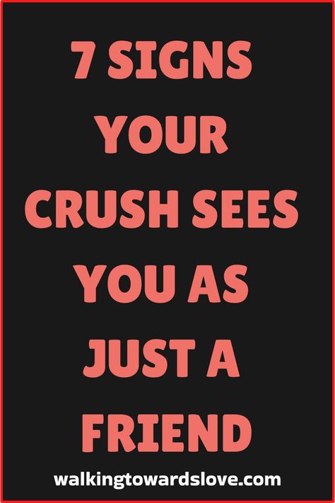 Getting friend-zoned by your crush can be disheartening. Understanding the reasons behind this can help you navigate your feelings and decide your next steps. Here are seven reasons your crush might have friend-zoned you. 1. Lack of Clear Signals One of the main reasons your crush might have friend-zoned you is the lack of clear Getting Rejected By Crush, Work Crush, Christian Husband, Truth Or Dare Questions, When Your Crush, Find A Husband, Woman Happy, Love Articles, Relationship Questions