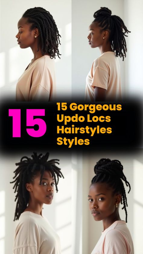 15 Gorgeous Updo Locs Hairstyles Styles Long Locs Black Women Updo, Dreadlock Hairstyles Long Hair, Quick Loc Updo Styles, Quick Styles For Locs, Medium Traditional Locs, No Twist Loc Styles, Sisterlocs Updo Loc Hairstyles, Barrel Roll Loc Styles Women, Easy Locs Hairstyles For Women