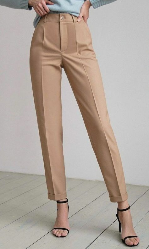 Office Trousers Women, Trousers Outfit Ideas, Formal Trousers Women, Women Work Pants, Trousers Women Outfit, Slacks Outfit, Formal Pants Women, Pant Pattern, Pants Outfit Work