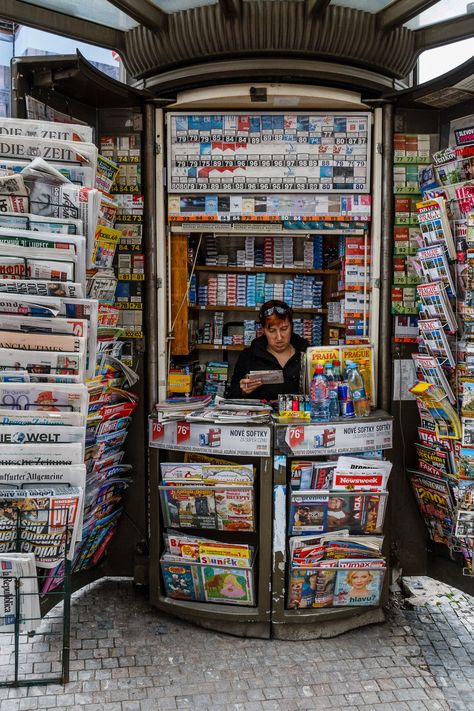 Newsstand - Prague, Czech Republic Join Jeff Hirsch this September for a photographer's tour of Prague and Budapest. Click for full details! Czech Republic Culture, Czech Republic Photography, Czech Culture, Prague Travel, Prague Castle, Old Town Square, Cities In Europe, Prague Czech Republic, Prague Czech