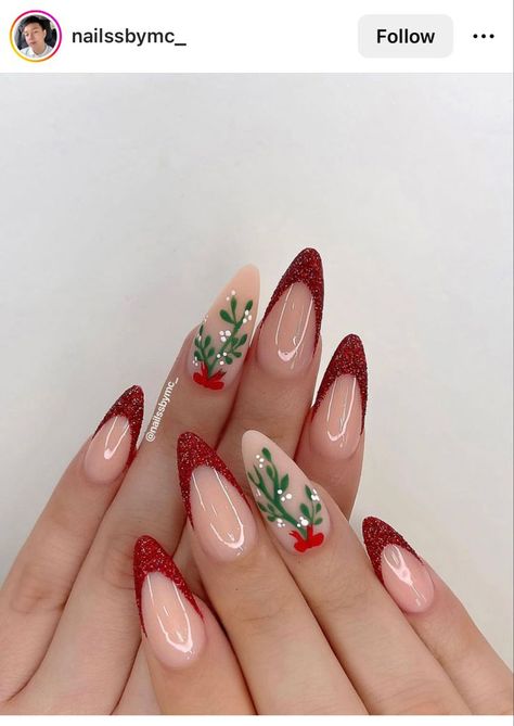 Christmas Pearl Nails, Christmas Nails 2023 Almond, Holly Berry Nails, Holiday Nails Acrylic, December Nails, Red Christmas Nails, Christmas Gel Nails, Christmas Nails Acrylic, Xmas Nails