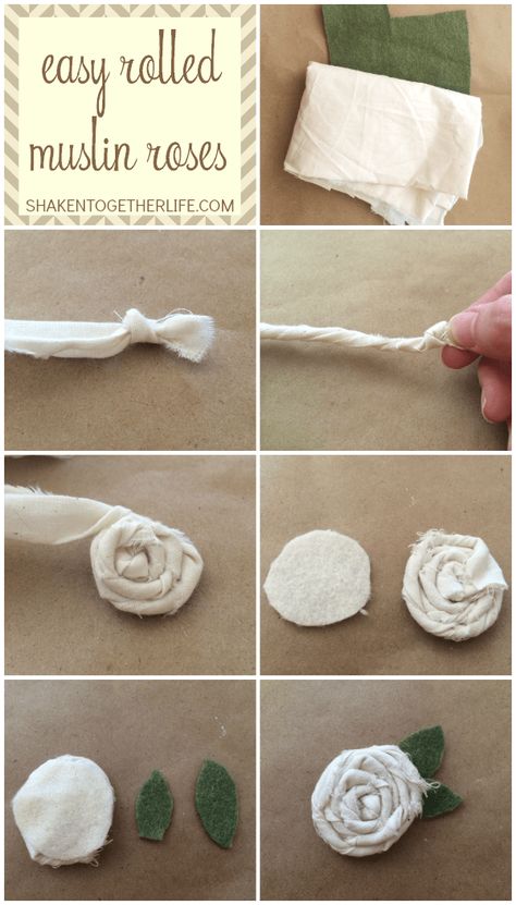 Easy Rolled Muslin Roses Making Fabric Flowers, Making Fabric, Fabric Flower Tutorial, Burlap Crafts, Burlap Flowers, Cloth Flowers, Aura Colors, Fabric Flowers Diy, Fabric Roses