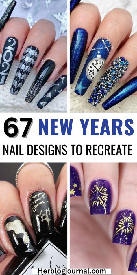 New Years Nail, New Year Nail, New Year Nails, New Years Nails, New Years Nail Art, New Years Nail Designs, Latest Nail Designs, New Years Eve Nails, Glittery Nails