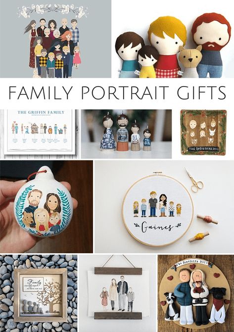 15 UNIQUE AND CREATIVE FAMILY PORTRAIT GIFTS - Hello Wonderful Family Gifts Diy, Unique Family Christmas Gifts, Gifts For Inlaws, Christmas Gifts For Family, Portrait Gifts, Diy Christmas Gifts For Family, Diy Easter Gifts, Easy Diy Christmas Gifts, Easy Christmas Gifts