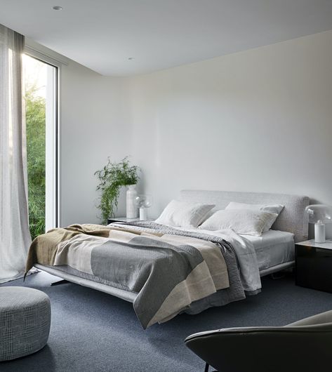 Grey bed frame decor