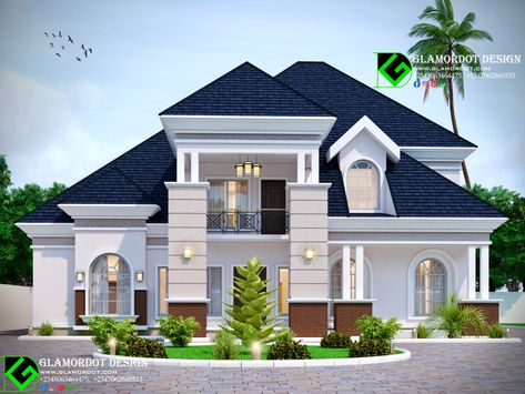 Bungalow With Penthouse, 5 Bedroom Bungalow, Modern Bungalow House Plans, Best Exterior House Paint, Penthouse Design, Bedroom Bungalow, Architecture Blueprints, Bungalow Style House, Bungalow Style House Plans