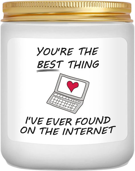 【Funny Valentines Day Gifts】: the funny saying "You're the Best Thing I've Found on the Internet" on the candle, makes a romantic gift for your significant other. Great fun gifts for your husband, wife, girlfriend, boyfriend, sweetheart, fiance, fiancee. Im Sorry Gifts, Anniversary Candle, Apology Gifts, Sorry Gifts, Lavender Scented Candle, Dating Gifts, Funny Gifts For Her, Candle Gifts, Mum Birthday Gift