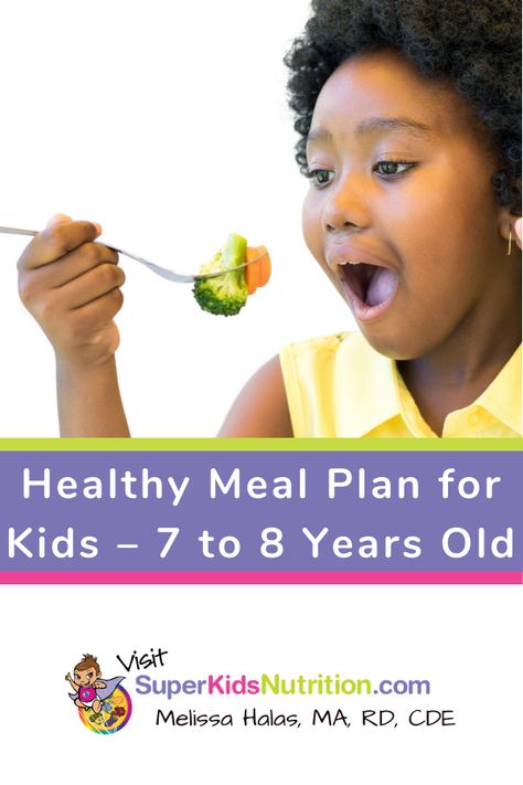 Looking for a simple but healthy meal plan for 7 to 8 year olds? Try this menu for creative yet easy options for a quickly growing 7-8-year-old by registered dietitian Melissa Halas, MA, RD, CDE!  #SuperKidsNutrition #MelissaHalas #MealPlanFor7YearOld #MealPlanFor8YearOld Kids Diet Plan, 1000 Calorie Meal Plan, Feingold Diet, Healthy Meal Plan, Eating Schedule, Daily Meal Plan, Kids Meal, Sample Meal Plan, Kids Lunches