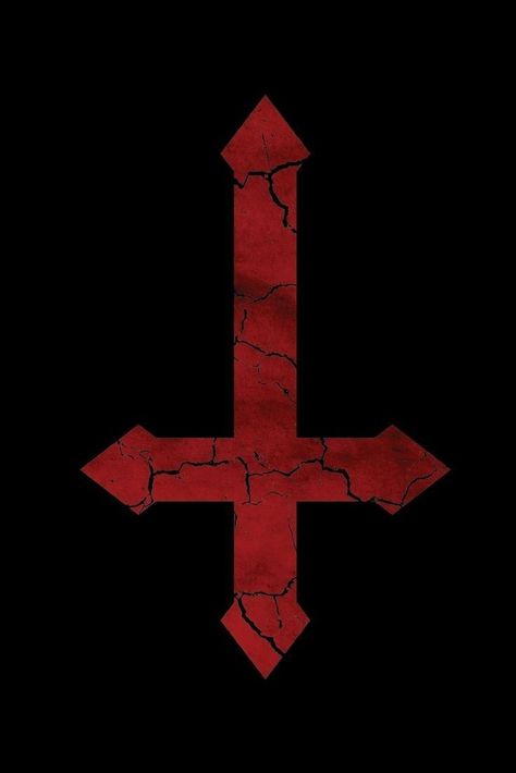 Inverted Cross Wallpaper, Cross Upside Down, Inverted Cross Tattoo, Satanic Worship, Satanic Symbol, Vampire Tumblr, Demon Core, Satanic Symbols, Satanic Cross