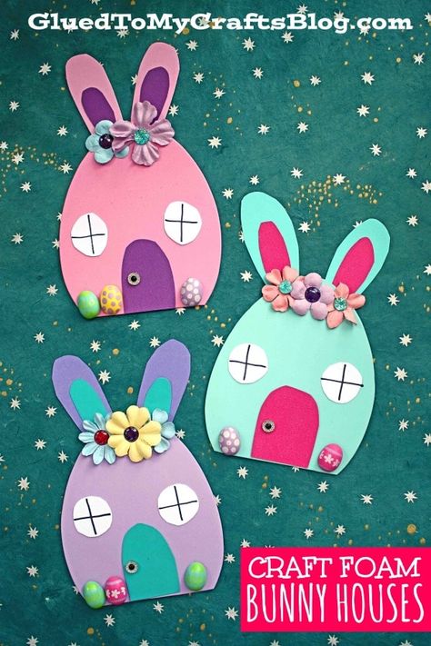 Easter Bunny House, Easter Crafts Diy Kids, Easter Crafts Preschool, Easter Crafts For Toddlers, Easter Crafts For Adults, Easter Arts And Crafts, Fun Easter Crafts, House Craft, Easter Preschool