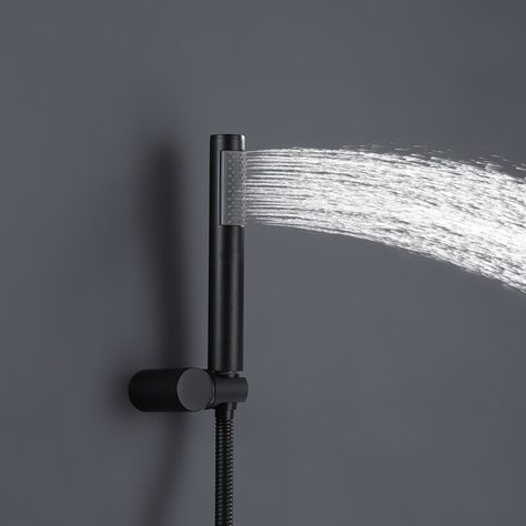 Selected Black Shower System For Bathroom With 3-Cross HandleShower Faucet ，10-Inch Round Rainfall Shower &Handheld Spray Wall Mount Shower , & Reviews | Wayfair Air Energy, Wood Medicine Cabinets, Bathtub Shower Doors, Adjustable Shower Head, Spa Shower, Shower Faucet Sets, Remodel Bathroom, Acrylic Bathtub, Rainfall Shower Head