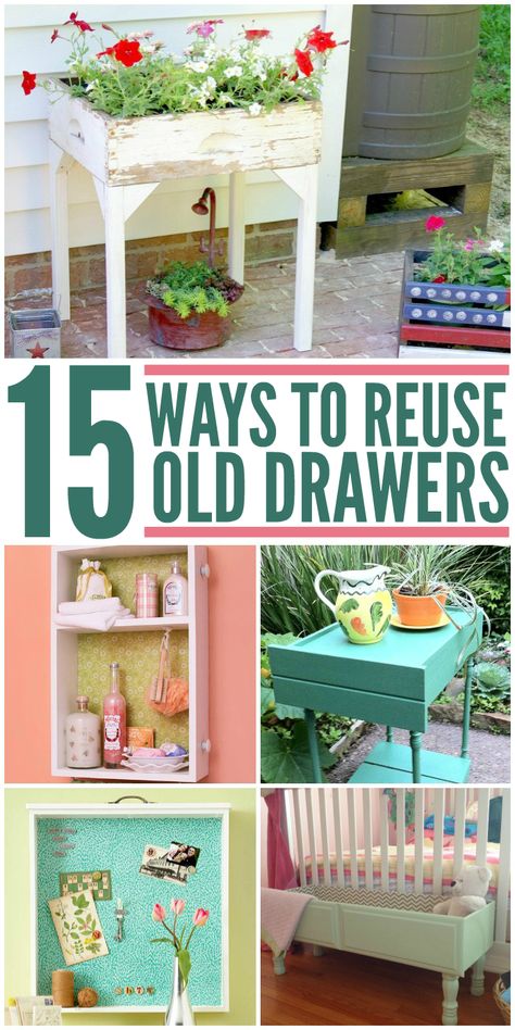 Beautiful ways to transform an old dresser drawer into a unique (and useful) piece of furniture. Drawers Repurposed, Old Dresser Drawers, Muebles Shabby Chic, Repurposed Dresser, Old Drawers, Diy Drawers, Dresser Drawer, Furniture Rehab, Old Dressers