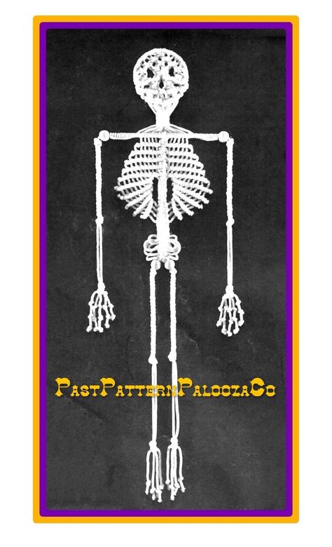 Vintage Macrame Pattern Halloween Skeleton Large Wall Hanging or Door Decor PDF Instant Digital Download Retro 70s Spooky Knotting 4-5' Macrame Instructions, Vintage Macrame Patterns, Vintage Macrame, Large Wall Hanging, Halloween Skeleton, Retro 70s, Halloween Skeletons, Macrame Patterns, Halloween Night