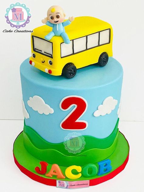 Jj Cake Cocomelon, Jj Birthday Cake, Bus Cakes For Boys, Cocomelon Cake Ideas For Boy, Cocomelon Bus Cake, Cocomelon Birthday Cake Boy, Bus Theme Cake, Bus Birthday Cake, Cocomelon Birthday Cake