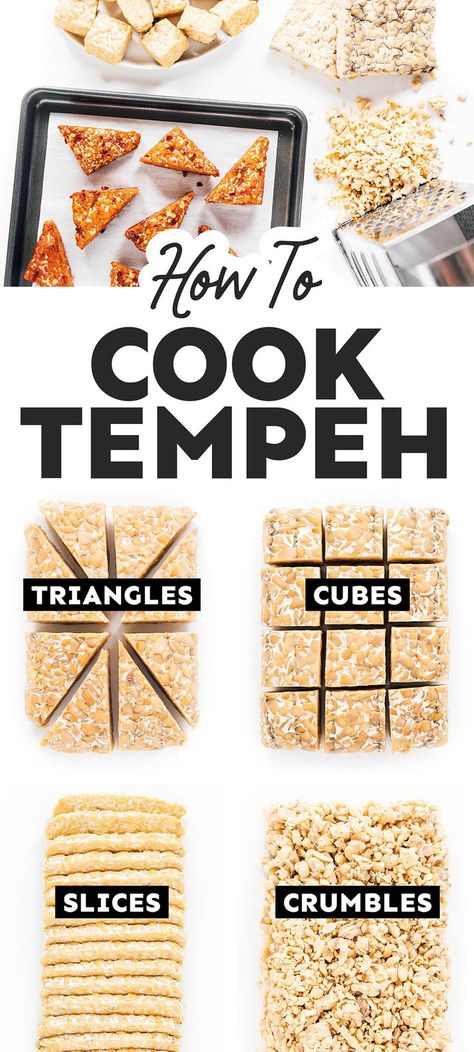 Tempeh Recipes Vegan, Tempeh Marinade, How To Cook Tempeh, Marinated Tempeh, Baked Tempeh, Tempeh Bacon, Vegan Protein Sources, Tempeh Recipes, Vegetarian Tacos