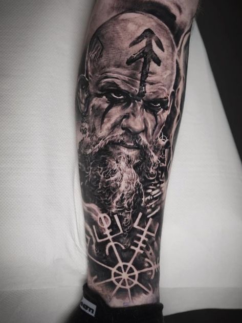 Ragnar Lothbrok Tattoo, Viking Tattoos For Men, Viking Warrior Tattoos, Wizard Tattoo, Viking Tattoo Symbol, Viking Tattoo Sleeve, Vikings Tattoo, Create Your Own Tattoo, Wicked Tattoos