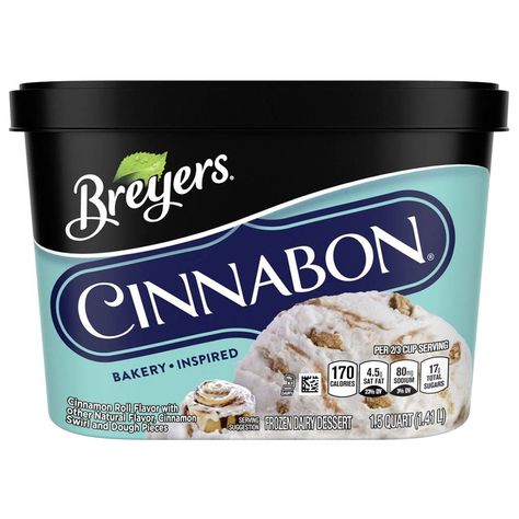 Breyers Ice Cream, Snickers Ice Cream, Cinnamon Ice Cream, Dairy Desserts, Oreo Ice Cream, Delicious Snacks, Reeses Peanut Butter Cups, Reeses Peanut Butter, Cinnamon Swirl