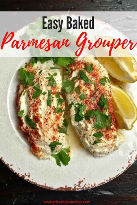 Grouper Fish Recipes, Baked Grouper, Grouper Recipes, Easy Fish Dinners, Grouper Fillet, Baked Fish Fillet, Grilled Fish Recipes, Elegant Entertaining, Easy Fish Recipes