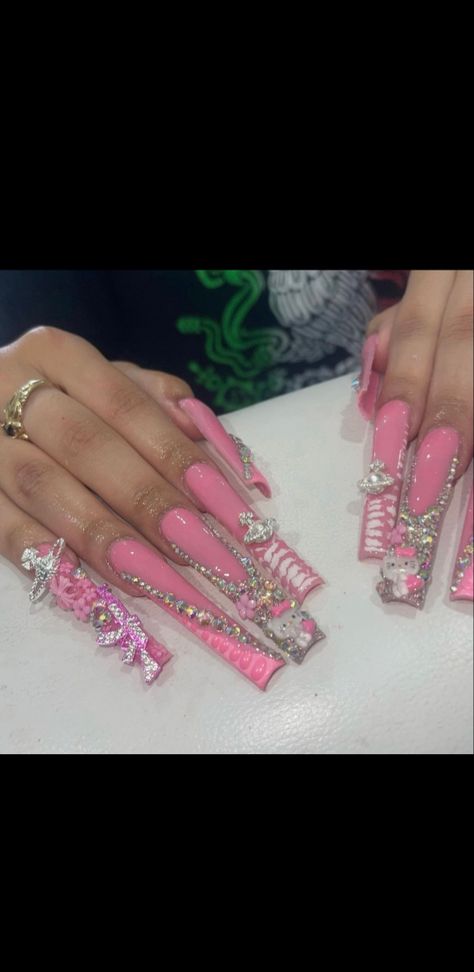 Long Junk Nails, Xl Long Acrylic Nails, Fye Nails, Ombre Acrylic, Junk Nails, Long Square Nails, Nails Inspired, Drip Nails, Ombre Acrylic Nails