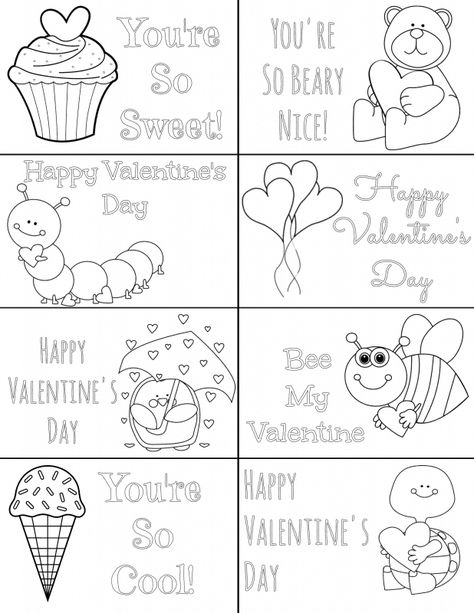 Printable Valentine's Cards Valentines For Kids To Make For School, Diy Valentines Cards For Kids To Make, Valentines Day Cards For Preschoolers, Printable Class Valentines Day Cards, Valentine's Day Cards For Kids To Make, Valentines Day Card Template For Kids, Coloring Valentine Cards, Science Valentines Activities, Make Your Own Valentines Cards