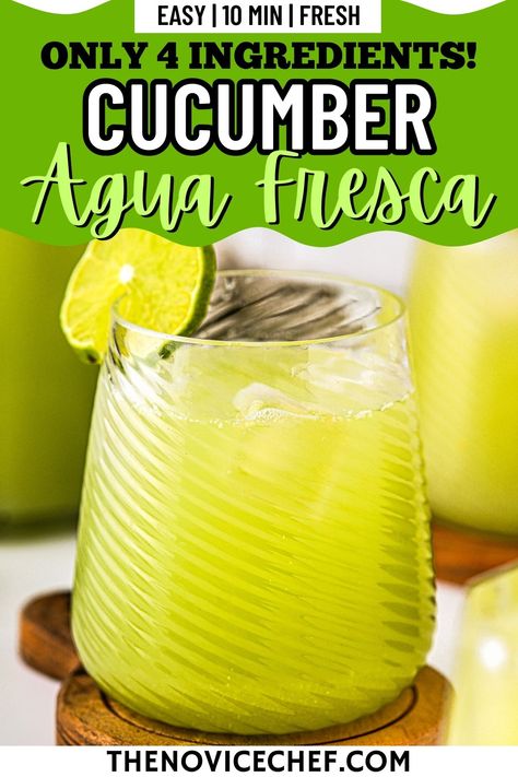 Cucumber Tea, How To Make Cucumber Juice, Cucumber Lime Juice Recipe, Cucumber Fresca Recipe, Aqua Fresca, Cucumber Drink Recipes Healthy, Cucumber Agua Fresca, Cucumber Agua Fresca Recipe, Coconut Agua Fresca