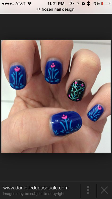 Anna nail design! #frozen Anna Nails Frozen, Frozen Theme Nails, Frozen Nail Designs, Anna Nails, Disney Running Outfits, Disney Themed Nails, Princess Anna Frozen, Frozen Musical, Frozen Nails