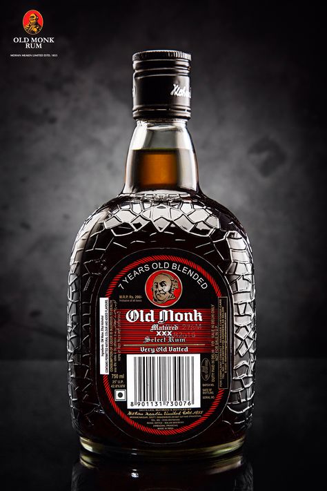 by Anil Madhwani on Bēhance Old Monk Rum Photography, Daru Bottle Drinks, Old Monk Rum, Rum Brands, Food And Beverage Photography, Nice Good Morning Images, Old Monk, Bottle Logo, Wild Animal Wallpaper