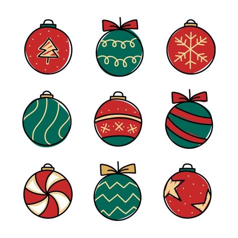 Xmas Drawing, Christmas Campaign, Ball Drawing, Ornament Drawing, Christmas Doodles, Doodle Style, Christmas Icons, Christmas Drawing, Christmas Illustration