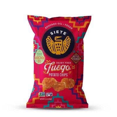 Siete Fuego Kettle Chips - 5.5oz : Target Siete Chips, Barbecue Chips, Cooking Avocado, Bbq Chips, Bbq Potatoes, Kettle Chips, Homemade Tortillas, How To Cook Potatoes, Distilled White Vinegar