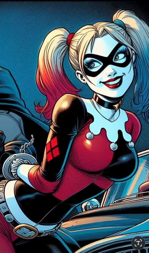 Nerdforge Martina, Harley Quinn Hair Ideas, Harley Quinn Hairstyles, Jester Harley Quinn, Old Harley Quinn, Anime Harley Quinn, Red And Black Harley Quinn, Harley Quinn Comic Art, Harley Quinn Classic