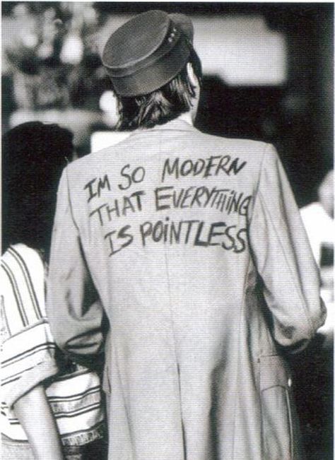 I'm so modern that everything is pointless | Anonymous ART of Revolution Nicky Wire, Clothing And Textile, The Back, Persona, Acne Studios, Graphic Sweatshirt, Writing, My Style, Black And White