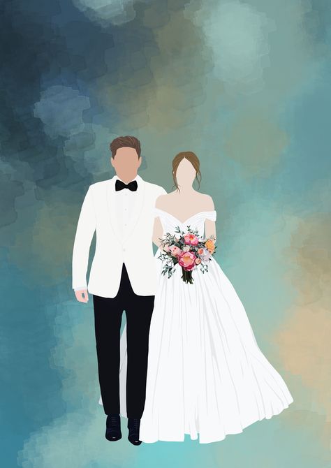 Christian Wedding Drawing, Christian Wedding Illustration, Christian Bride And Groom Cartoon, Muslim Bride And Groom Cartoon, Muslim Wedding Couple Illustration, Couple Wedding Cartoon Without Face, Marriage Cartoon, Wedding Portraits Illustration, Christian Wedding Dress